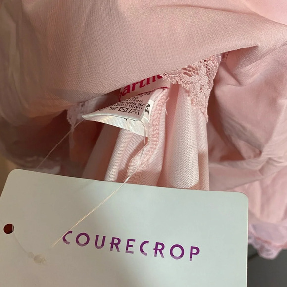 Courecrop Coquette Pink Baby Doll Lace Corset Smock Dress Medium - Picture 5 of 7